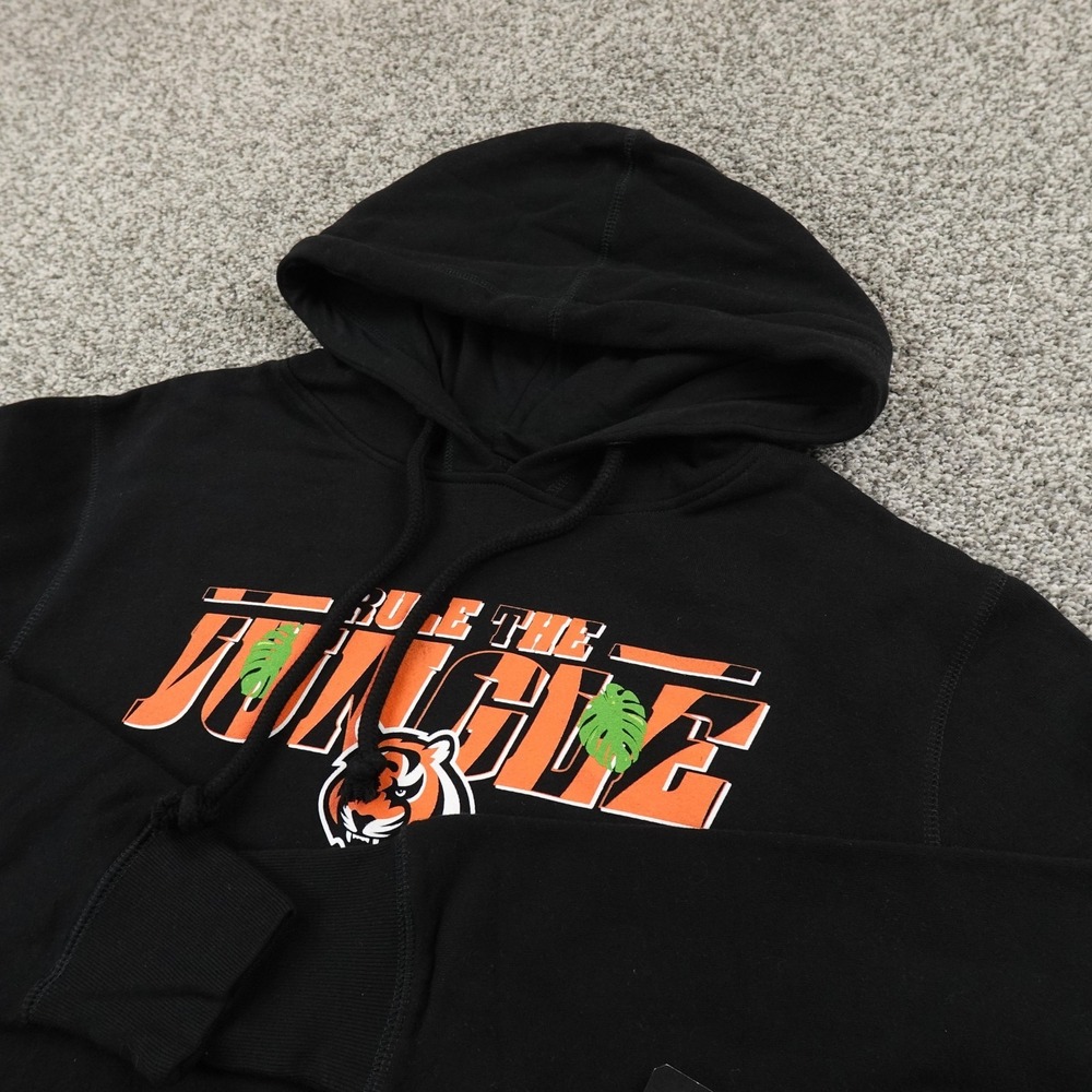 NEW Cincinnati Bengals Hoodie Mens L Black NFL Football Pullover Sweatshirt '47